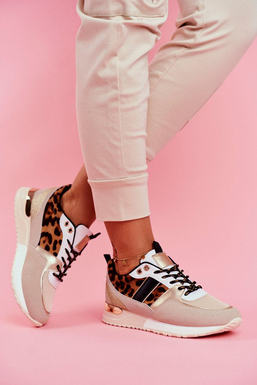 Жіноче спортивне взуття Himme бежевого кольору Leopard