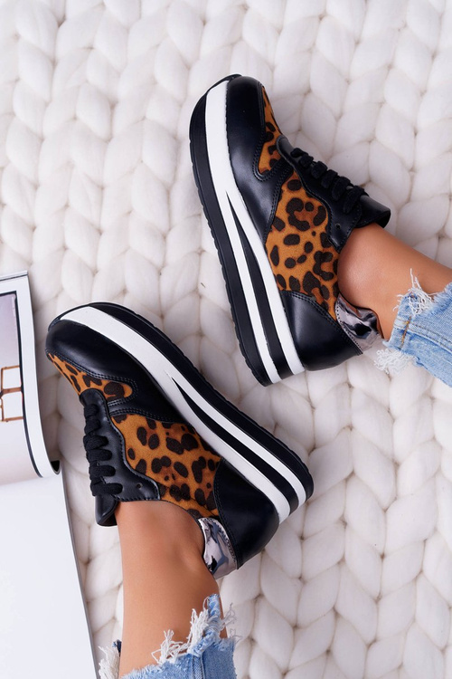 Спортивне жіноче взуття з леопардовою товстою підошвою ОХХ!