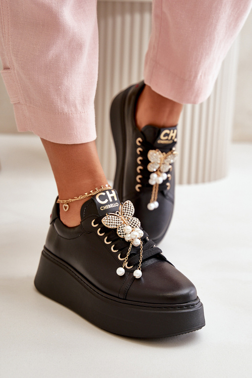 Жіночі шкіряні кросівки з декором CheBello 4292 Бежеві