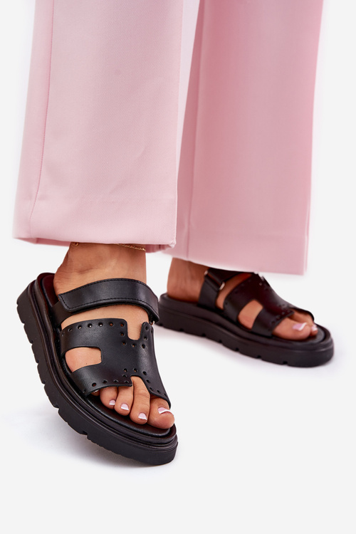 Жіночі Сандалі З Натуральної Шкіри На Платформі Zazoo 40440 Чорні