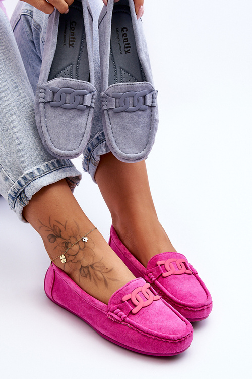 Жіночі модні замшеві мокасини Рабель рожеві