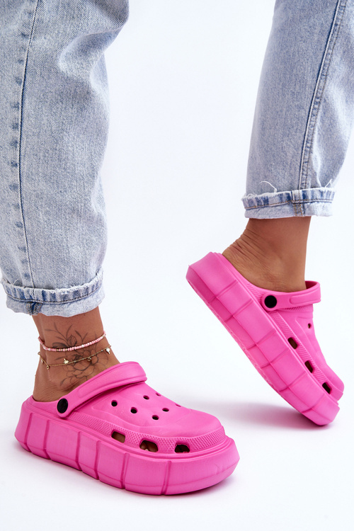 Жіноча поролонова платформа Crocs Fuchsia Beckett