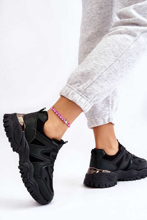 Класичні спортивні туфлі на платформі Bowie чорного кольору