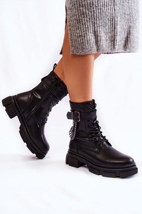 Шкіряні теплі черевики Чоботи Big Star KK274486 Чорні