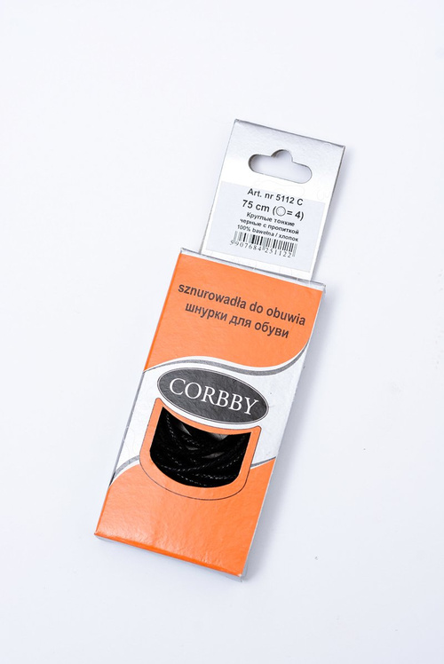 Тонкі вощені шнурки Corbby Black