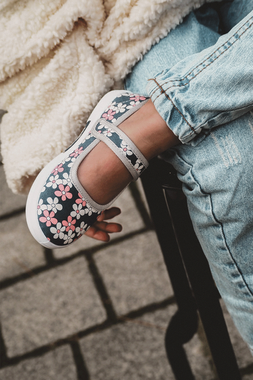 Дитячі балерини в квітах темно-синьо-сірий Ноа