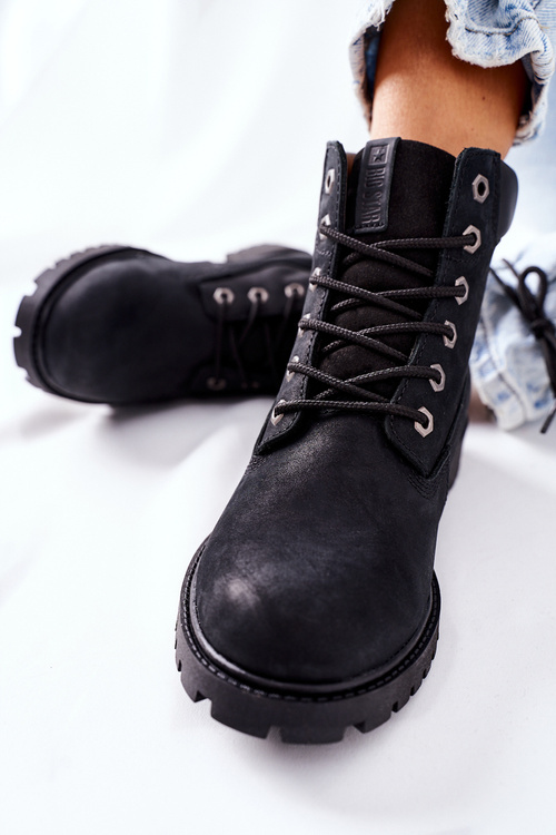 Жіночі шкіряні туристичні черевики Big Star II274446 Чорні