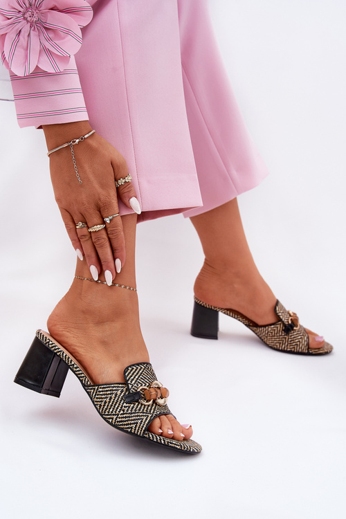 Жіночі Туфлі На Каблуках З Декорацією Чорні Ovittole