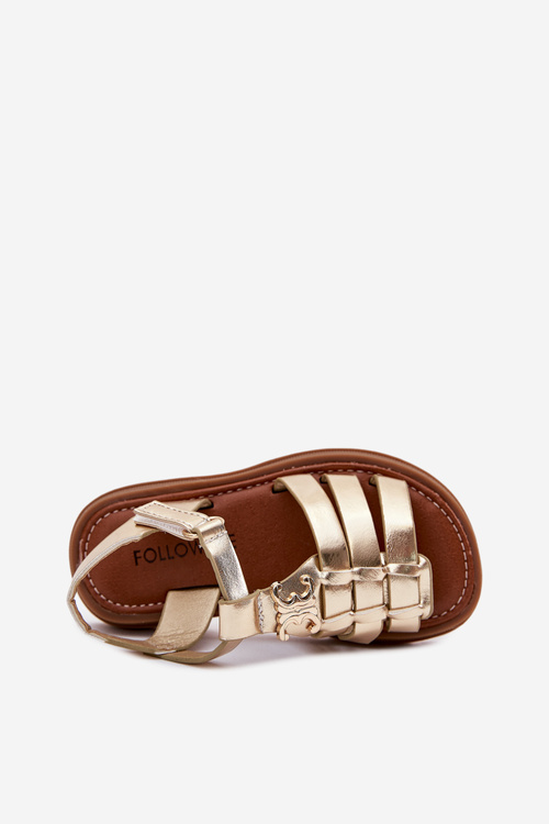 Дівчачі Сандалі З Декоративною Деталлю Золоті Serina