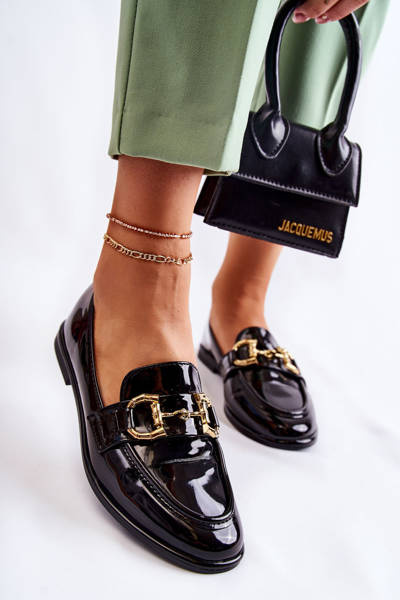 Жіночі лаковані лофери Black Coriso