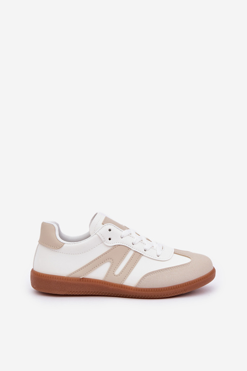 Низькі жіночі кросівки з еко-шкіри біло-бежеві Navidemi