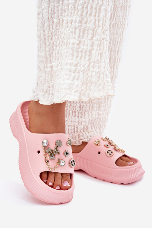 Пінні Жіночі Сандалі З Золотими Кільцями Рожеві Hortiana