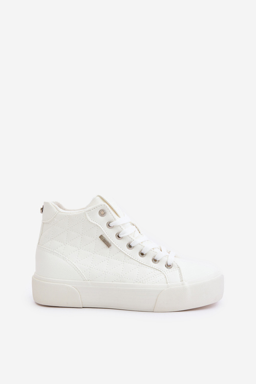 Утеплені жіночі кросівки зі швами білі Big Star OO274A479