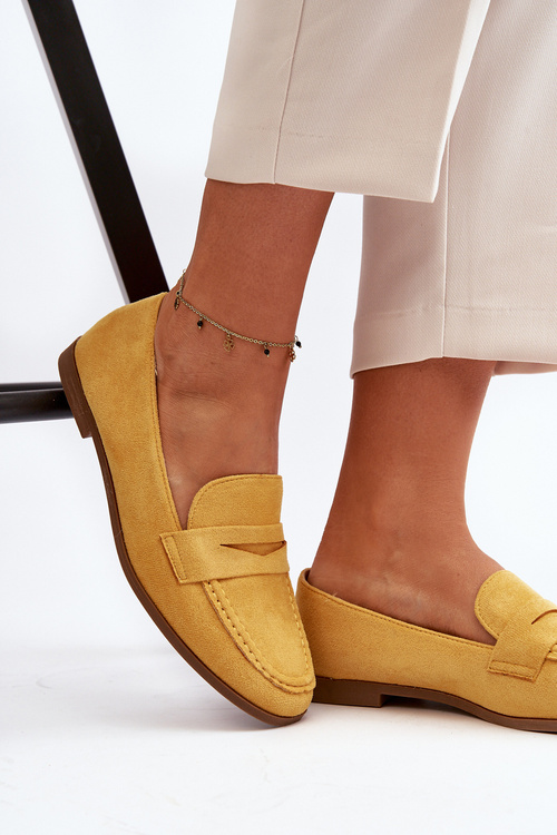 Замшеві лофери з орнаментом Жовтий Eleina