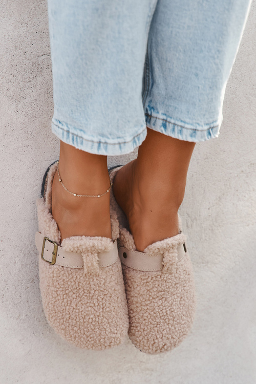Жіночі капці з овечою шерстю Бежеві Lorivine