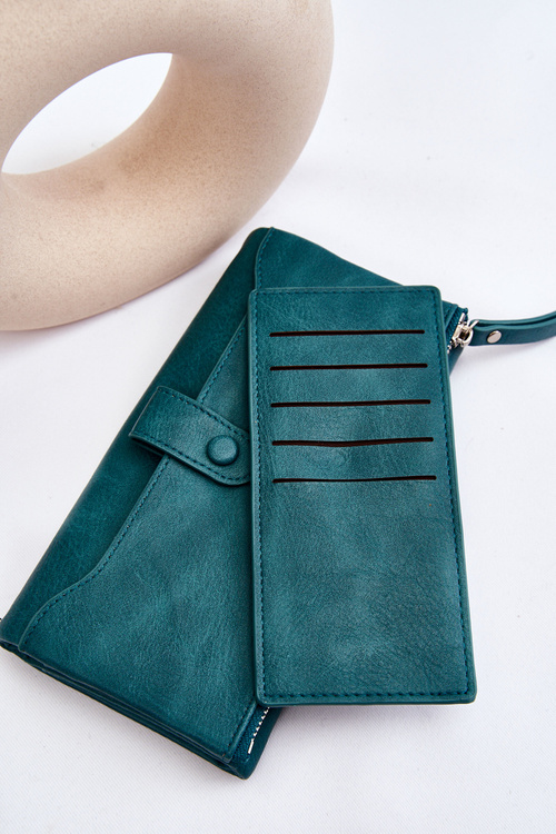Гаманець жіночий великий місткий зелений Evina