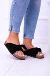 Чорні жіночі пробкові шльопанці Sunshine на кокарді