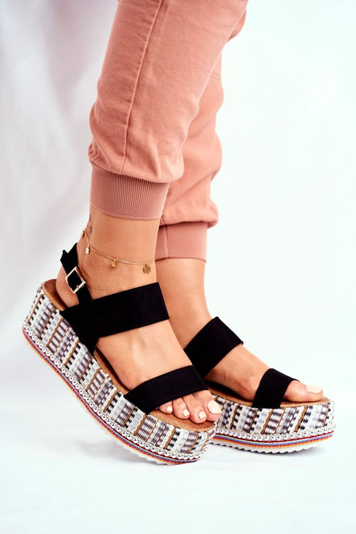 Жіночі босоніжки на платформі Black Sandy