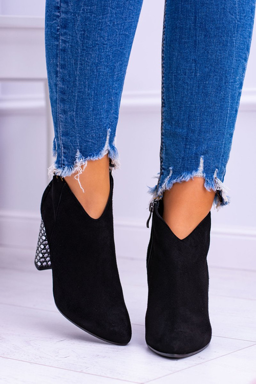 Чорні елегантні замшеві черевики на шпильці Laura Messi 1849