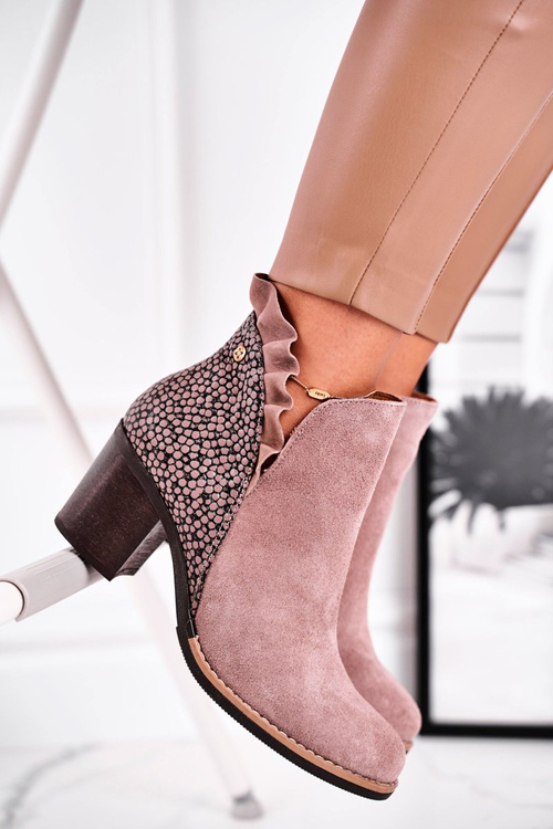 Жіночі шкіряні чоботи Maciejka Бежеві 04833-04