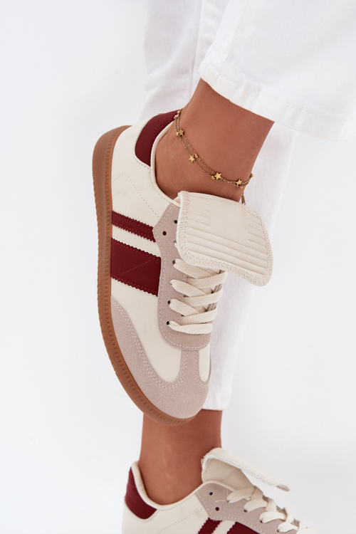 Низькі Жіночі Кросівки З Загнутим Язичком Бордові Ardira