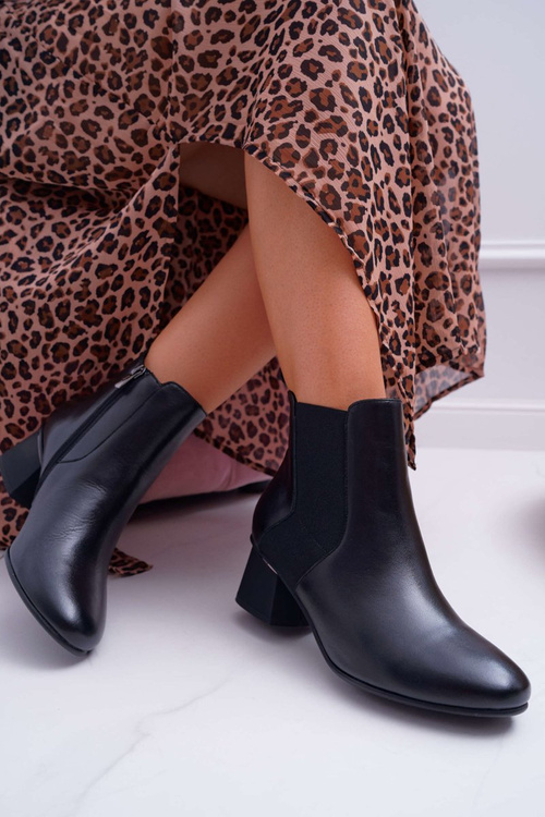 Жіночі шкіряні черевики Laura Messi Black 2034