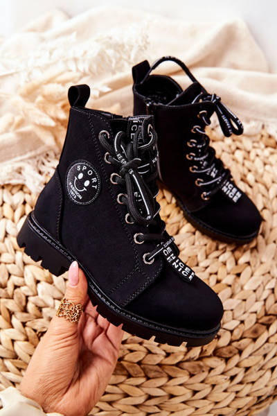 Чоботи дитячі теплі чорні міні осика