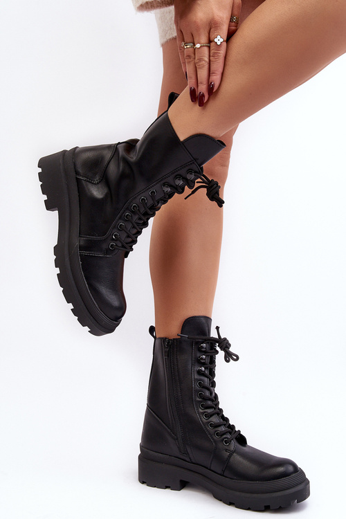 Жіночі робочі черевики екошкіра чорні Irande