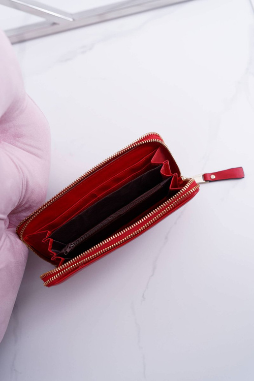 Жіночий гаманець великий, червоне золото, декоративна блискавка