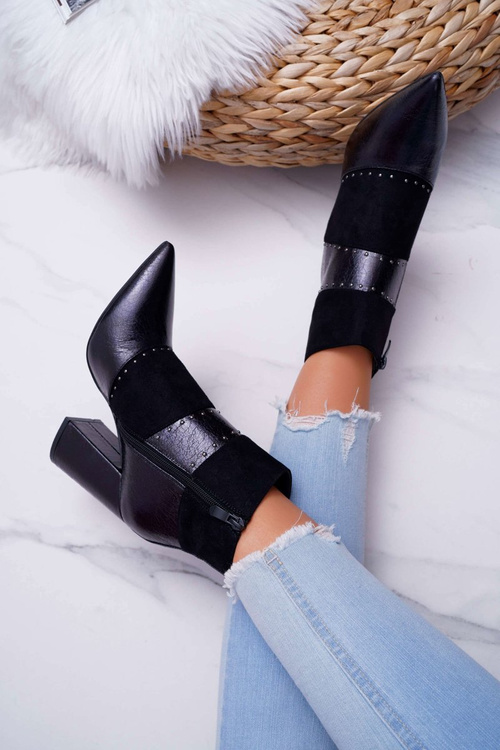 Жіночі чоботи на підборах RB21P чорні Янго