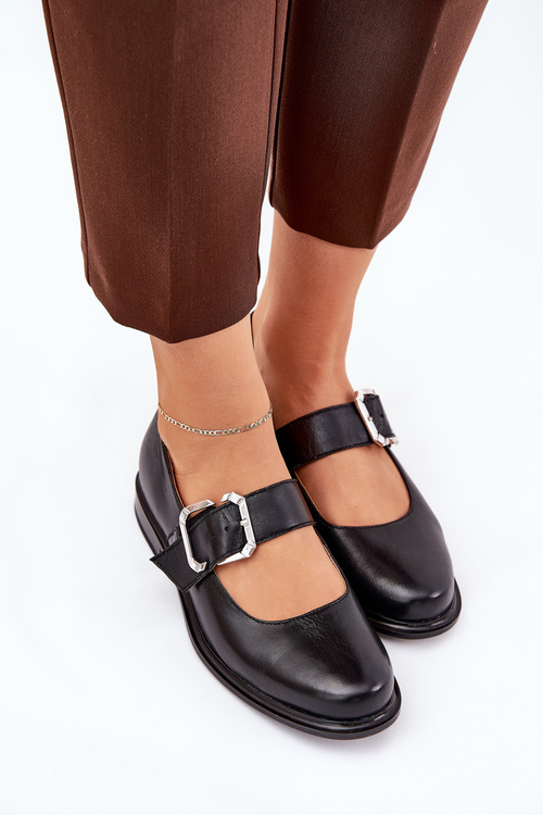 Шкіряні Жіночі Черевики З Пряжкою Лаура 2980 Чорні