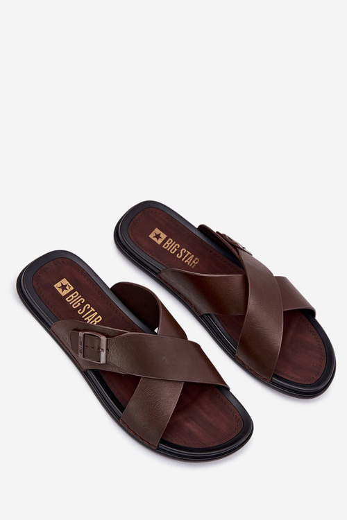 Шкіряні Чоловічі Сандалі З Пряжкою Big Star RR174077 Коричневі