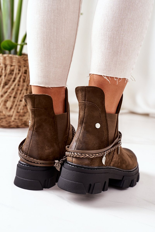 Утеплені черевики челсі темно-зелені. Гарна ідея