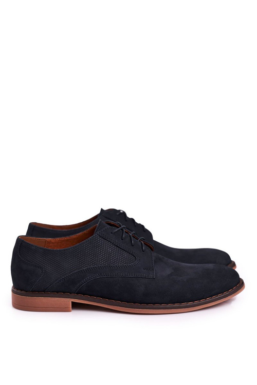 Чоловічі шкіряні мокасини з нубуку BEDNAREK темно-сині