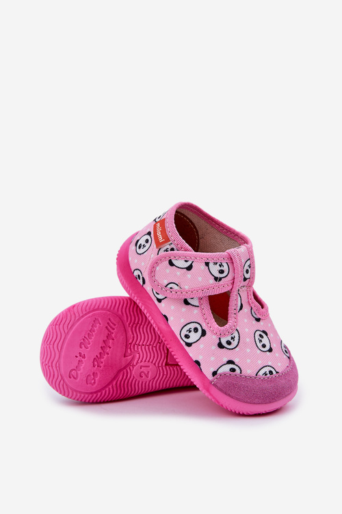 Тапочки Milami Дитячі Еластичні На Липучках У Панди Рожеві Ambette