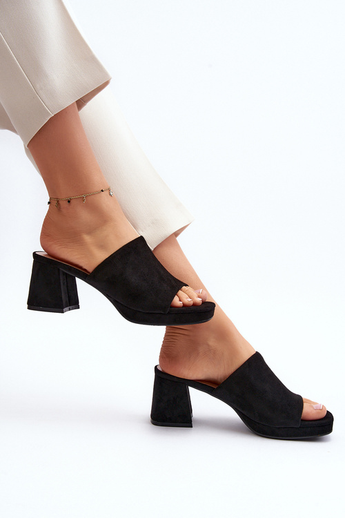 Жіночі чорні мюлі Bralya на підборах