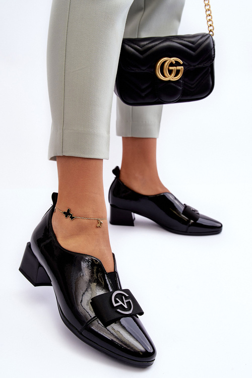 Чорні туфлі на шнурівці з декором Elosa's Black