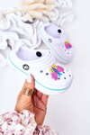 Дитячі поролонові тапочки Crocs White Lazy Day
