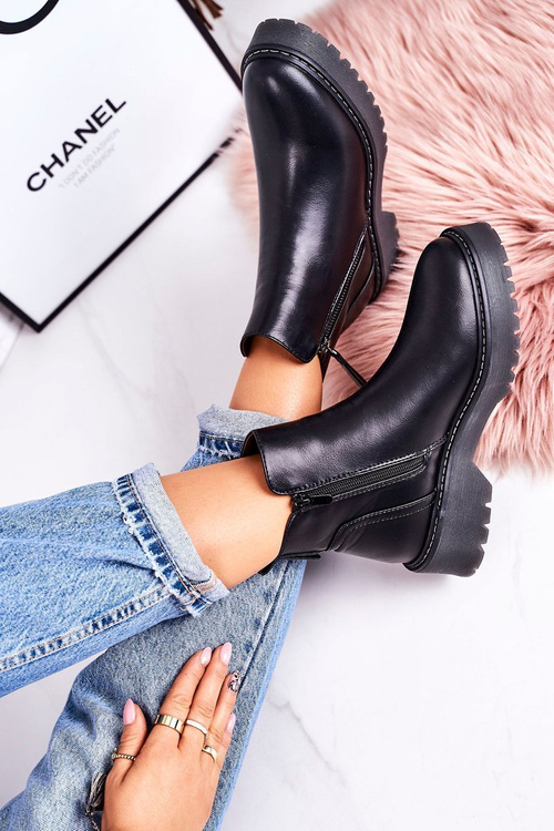 Жіночі утеплені чоботи на гумовій підошві Black Moon Walk