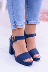 Жіночі темно-сині гумові сандалі на шпильці Meliski Viene