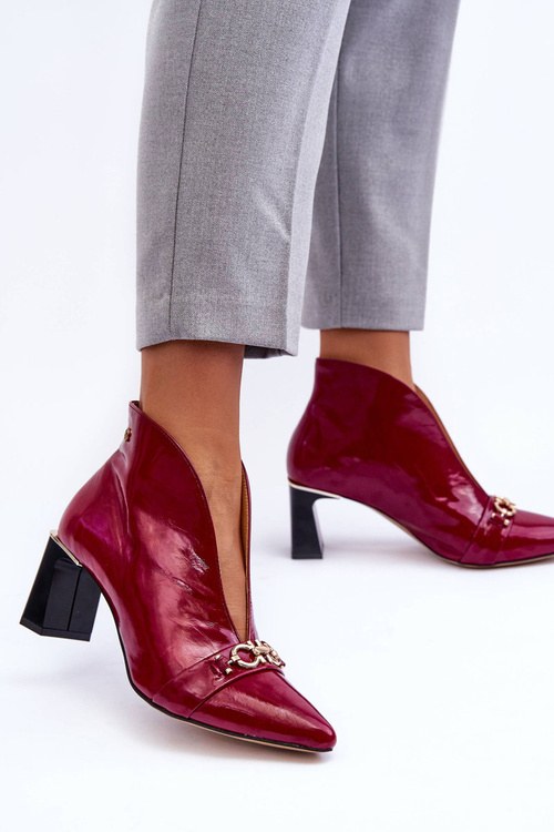 Чоботи шкіряні на підборах Maciejka 05262-15 Фуксія