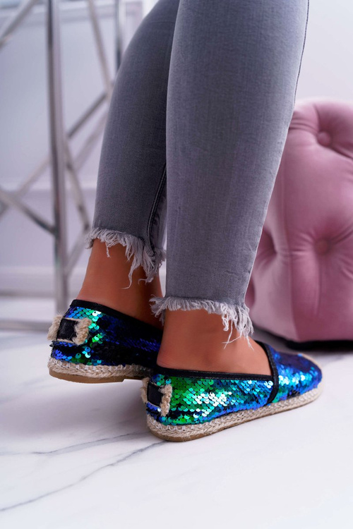 Жіночі еспадрільї Lu Boo із зеленими блискітками