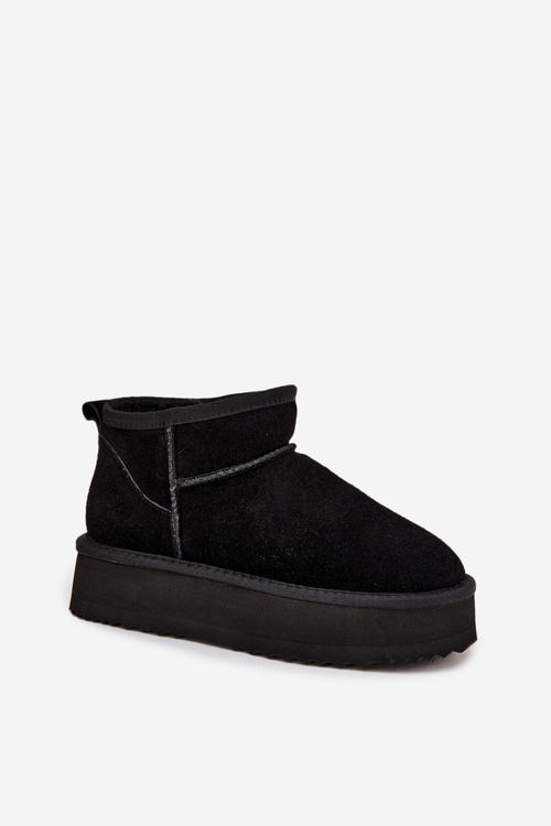 Замшеві жіночі зимові чоботи на платформі Vinceza 97962 Чорні