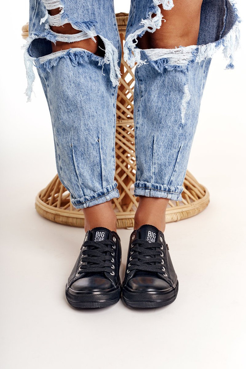 Жіночі шкіряні кросівки Big Star Black V274871