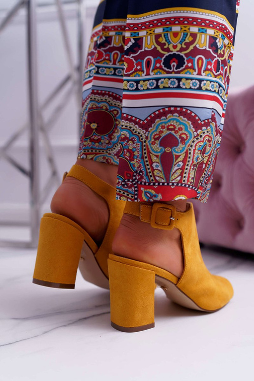 Жіночі босоніжки на шпильці з відкритим носком, жовті Esta