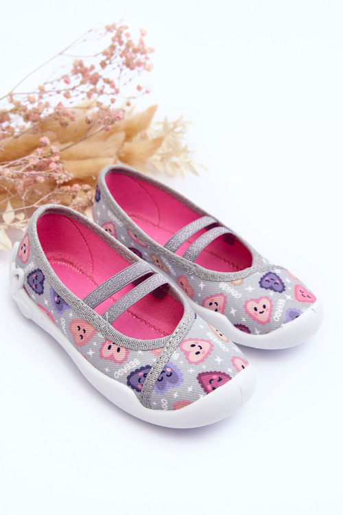 Тапочки-сердечка Befado 116X319 сіро-рожеві