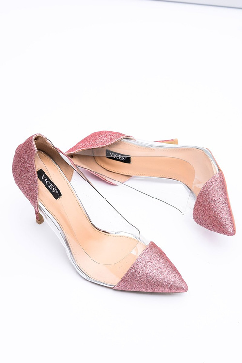 Жіночі туфлі на шпильці з прозорої парчі Vices