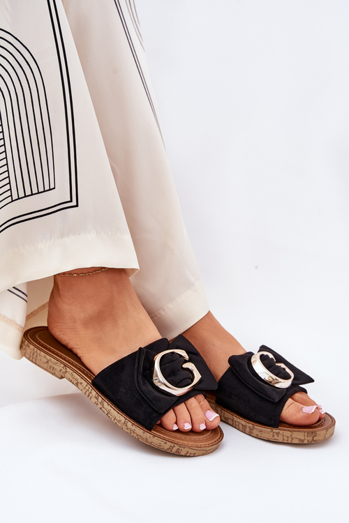 Плоскі Жіночі Сандалі З Декоративним Елементом Чорні Nellodra