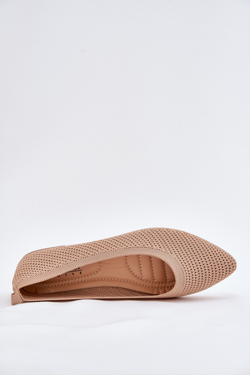 Сітчасті Тканинні Жіночі Балетки Темно-бежеві Саріна