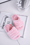 Дитячі гірки з бантом і хутром рожеві Fluffy